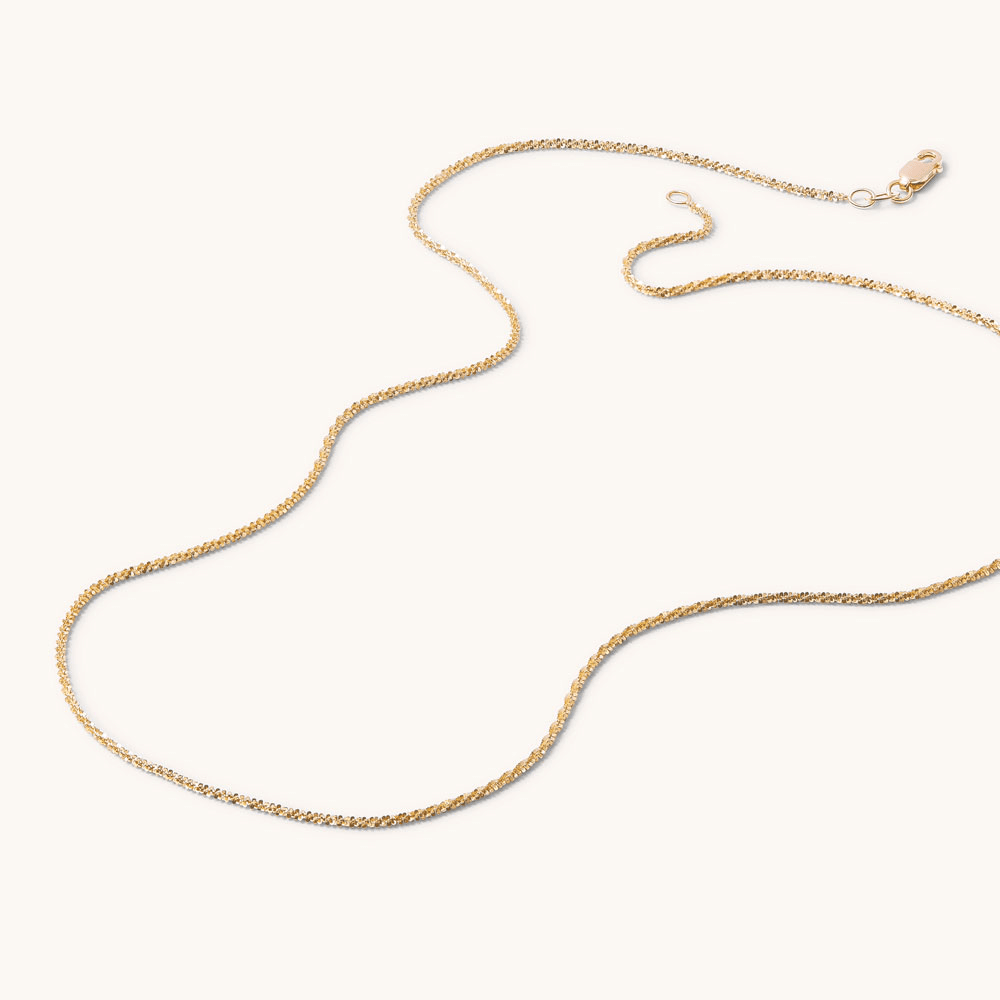 45cm Faceted Singapore Chain in 9kt Yellow Gold Necklaces Bevilles