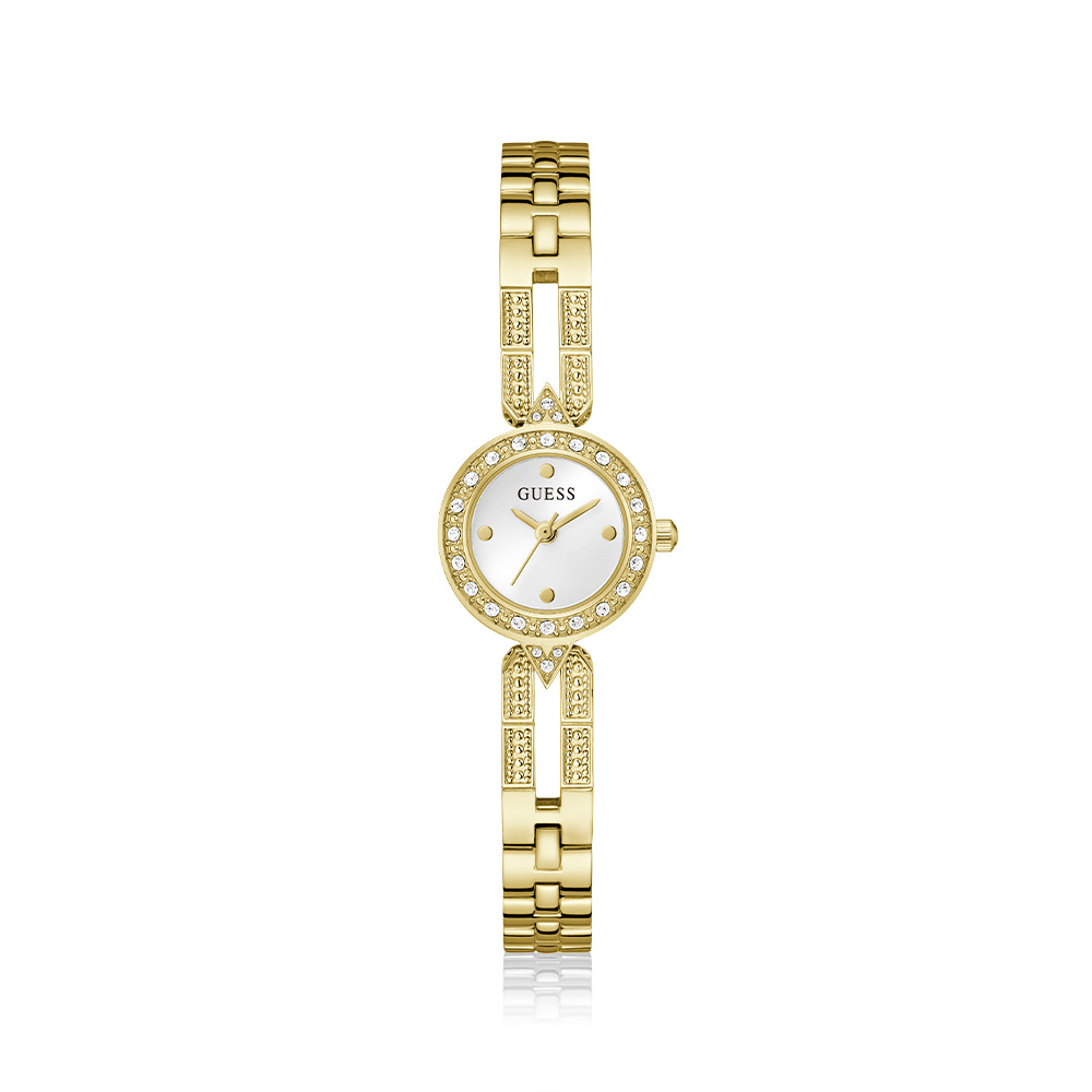 Guess Gold-Tone Bracelet Watch with White Dial and Crystal Accents GUESS Ladies White Rose Gold Tone Analog Watch - GW0945L6  main image 3