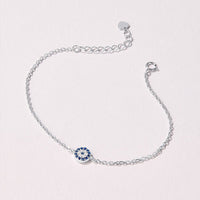 19cm Sterling Silver White and Blue Cubic Zirconia Evil Eye Bracelet Bracelets Bevilles