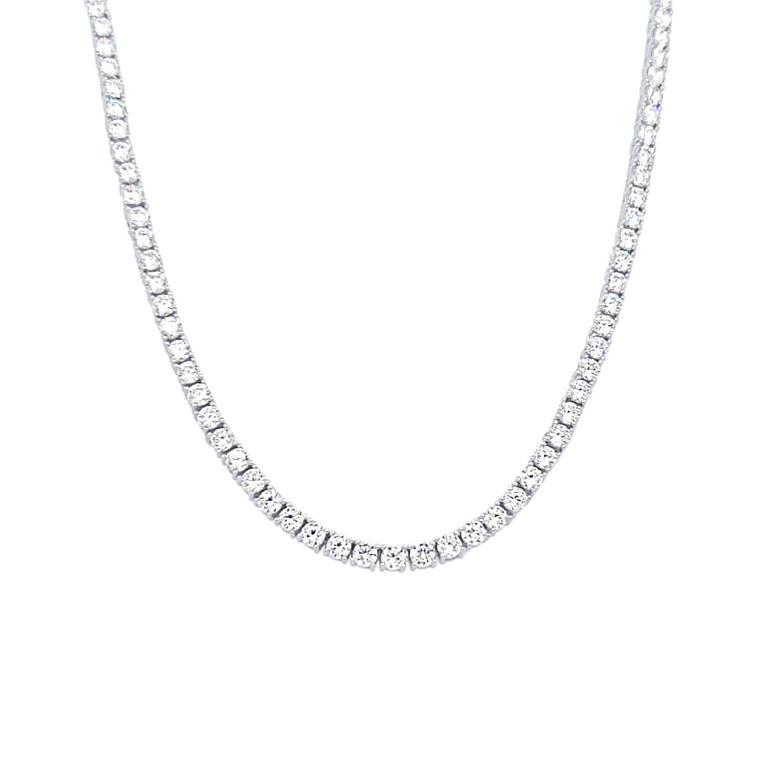 41cm Tennis Claw Necklace with Cubic Zirconia in Sterling Silver Necklaces Bevilles