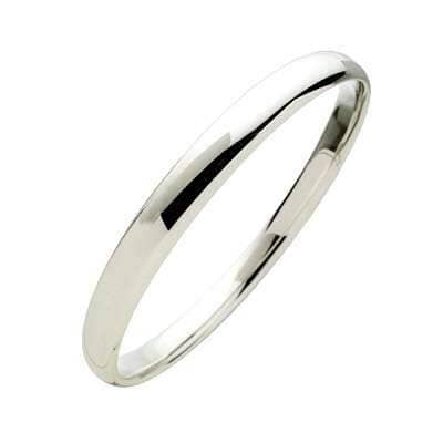 Sterling Silver 7mm x 66mm Solid Half Round Bangle Bracelets Bevilles