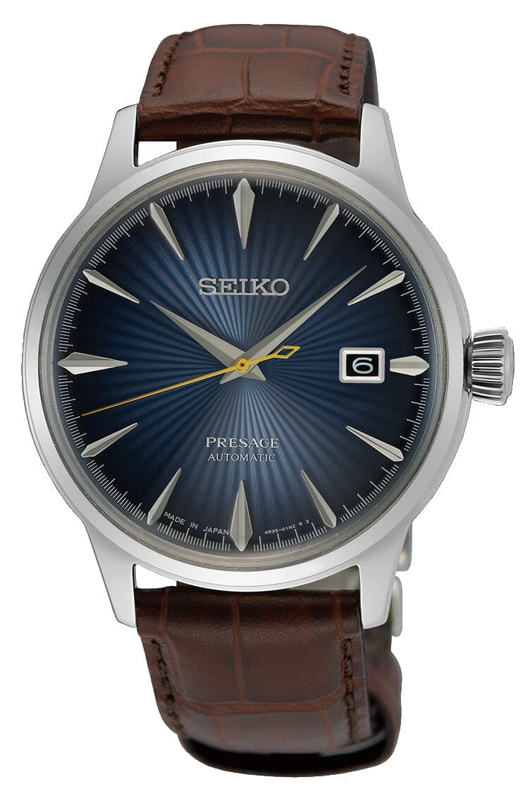 Seiko Presage Cocktail Time Automatic Green Dial Silver Steel Strap Watch for Men - SRPE15J1