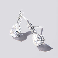 Drop Stud Earrings with Cubic Zirconia in Sterling Silver Bevilles Jewellers