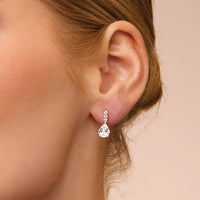 Drop Stud Earrings with Cubic Zirconia in Sterling Silver Earrings Bevilles Jewellers