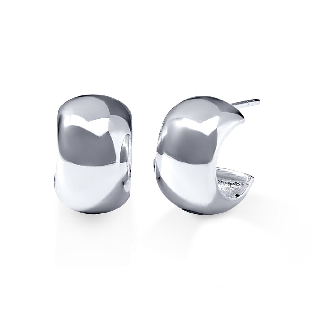13mm Gradiated Hoop Earrings in Sterling Silver Bevilles Jewellers