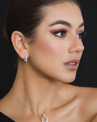 GODDESS PAVE HOOPS SILVER Bevilles Jewellers