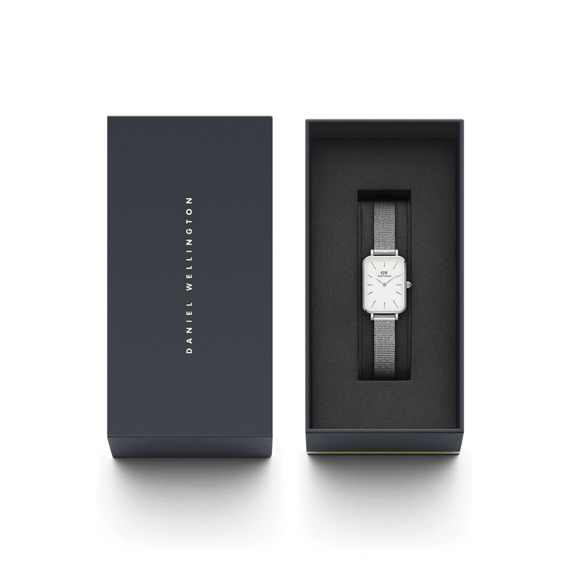 Daniel Wellington Quadro 20X26 Pressed Sterling Silver & White Watch Watches Daniel Wellington