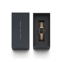 Daniel Wellington Quadro 20X26 Pressed Melrose Rose Gold & Black Watch Watches Daniel Wellington