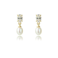 OCEANS WHITSUNDAYS FRESHWATER PEARL EARRINGS GOLD Bevilles Jewellers
