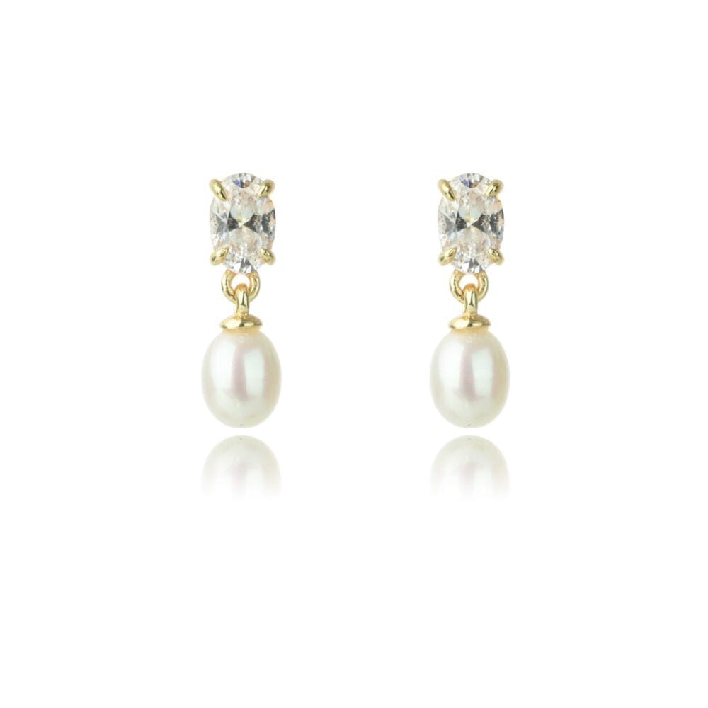 OCEANS WHITSUNDAYS FRESHWATER PEARL EARRINGS GOLD Bevilles Jewellers