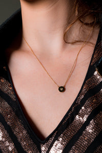 GEORGINI ROCK STAR HEART DISC GOLD PENDANT Bevilles Jewellers