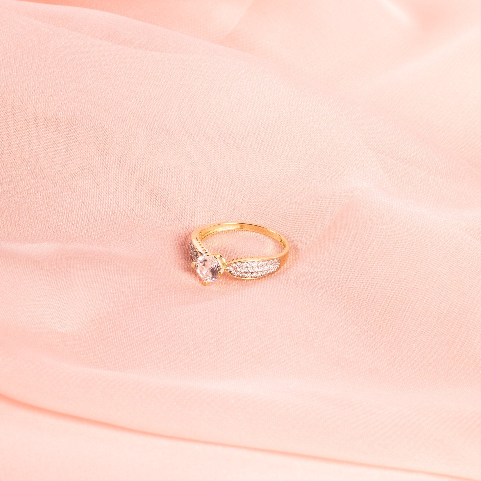 9ct Yellow Gold Cubic Zirconia Ring with Tapered Shoulders Rings Bevilles