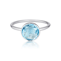 Georgini - Rodos Sterling Silver Blue Topaz Ring Bevilles Jewellers 7