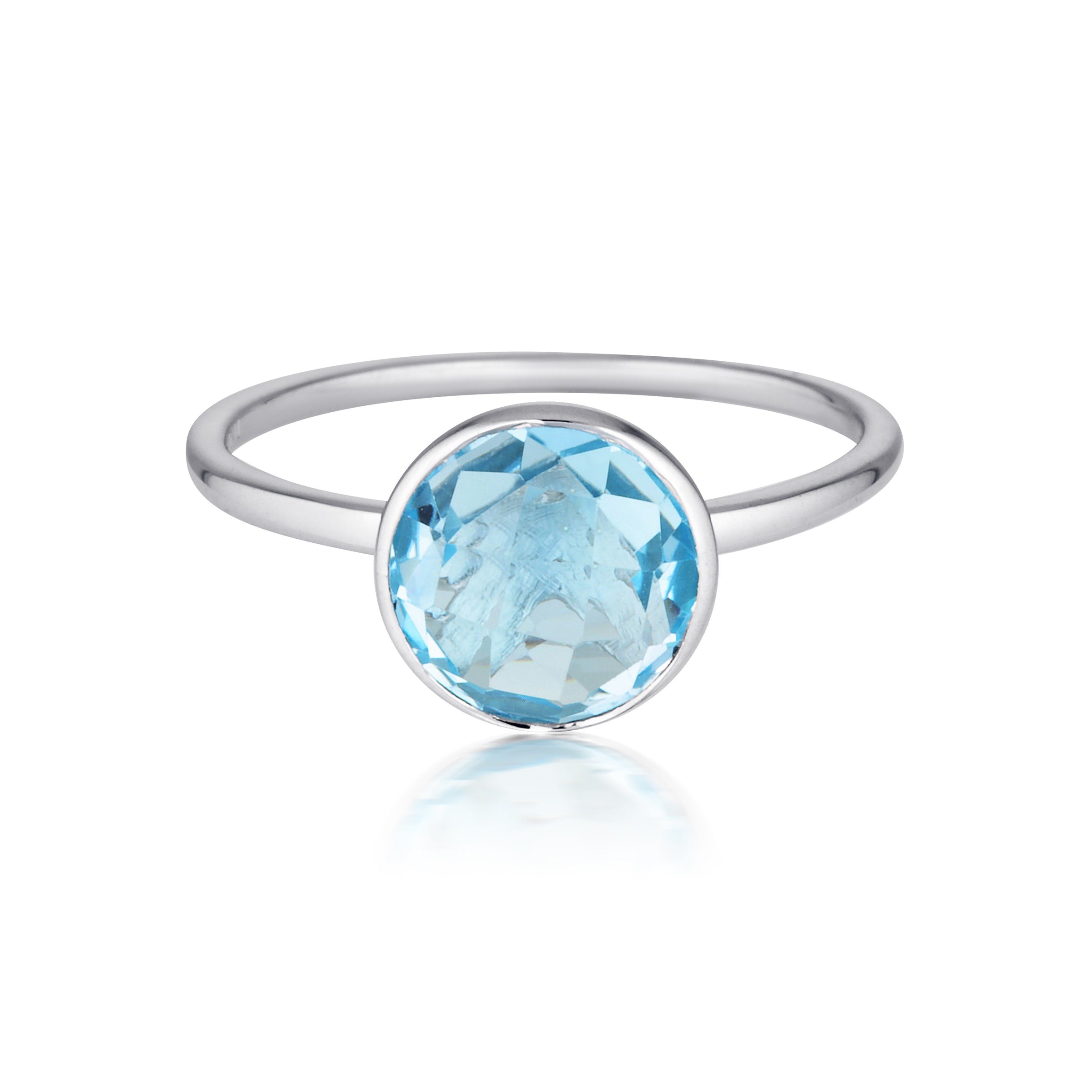 Georgini - Rodos Sterling Silver Blue Topaz Ring Bevilles Jewellers 7