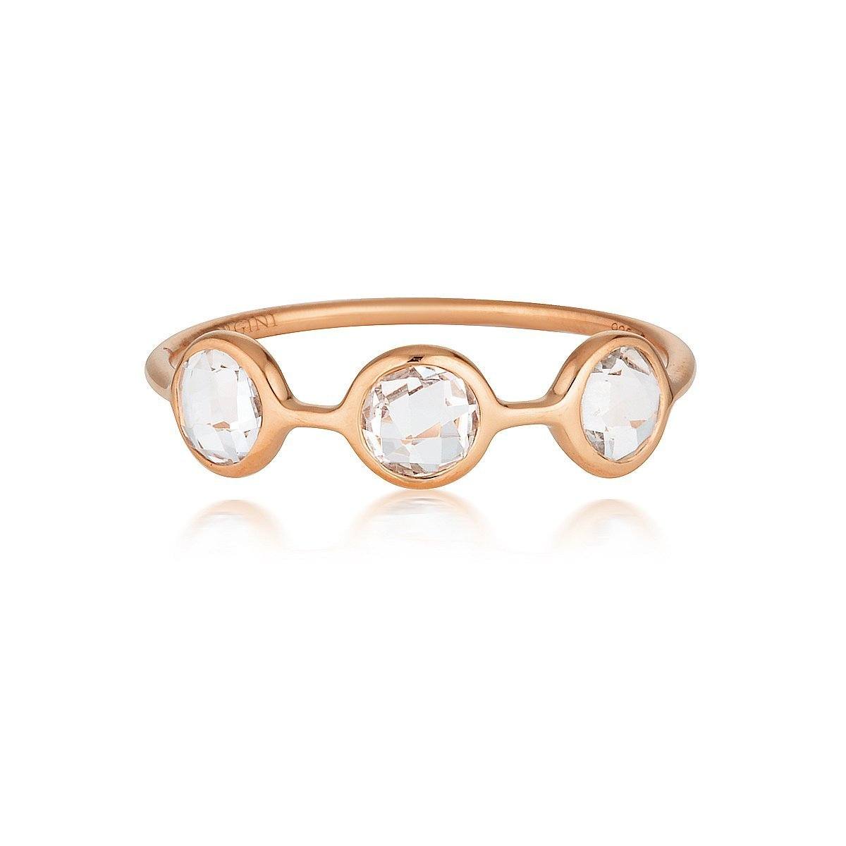 Georgini - Kiklo Rose Gold White Topaz Ring Bevilles Jewellers