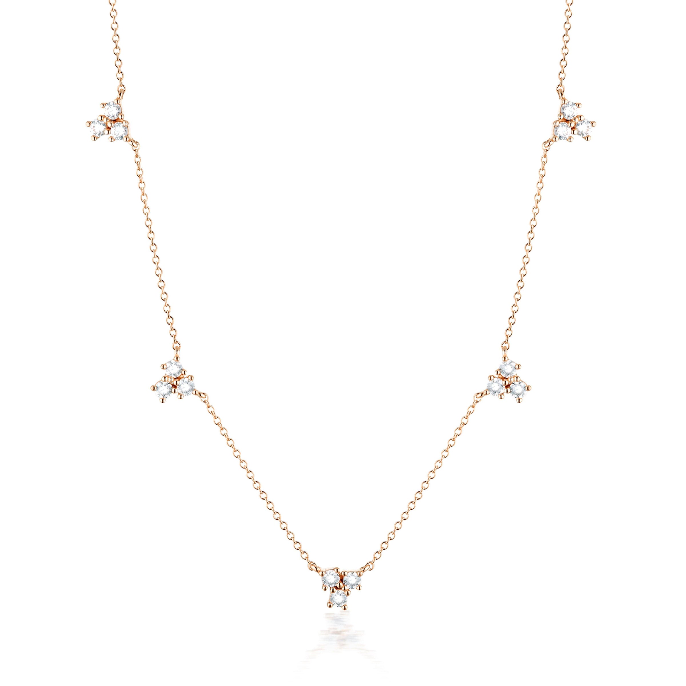 GEORGINI THE LAYERED EDIT TROIS NECKLACE ROSE GOLD Bevilles Jewellers