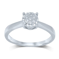 Brilliant Illusion Miracle Ring with 0.10ct of Diamonds in 9ct White Gold Rings Bevilles