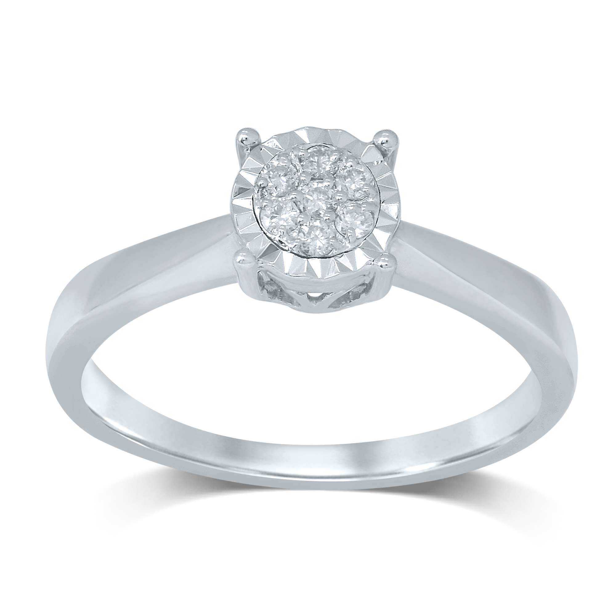 Brilliant Illusion Miracle Ring with 0.10ct of Diamonds in 9ct White Gold Rings Bevilles