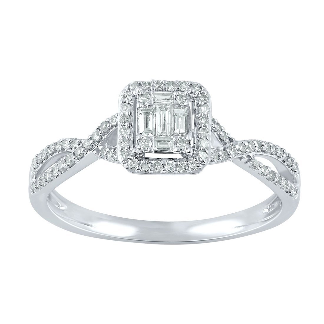 9ct White Gold 0.25ct Diamond Ring Rings Bevilles
