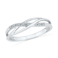 9ct White Gold Diamond Stackable Ring Rings Bevilles