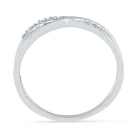 9ct White Gold Diamond Stackable Ring Rings Bevilles