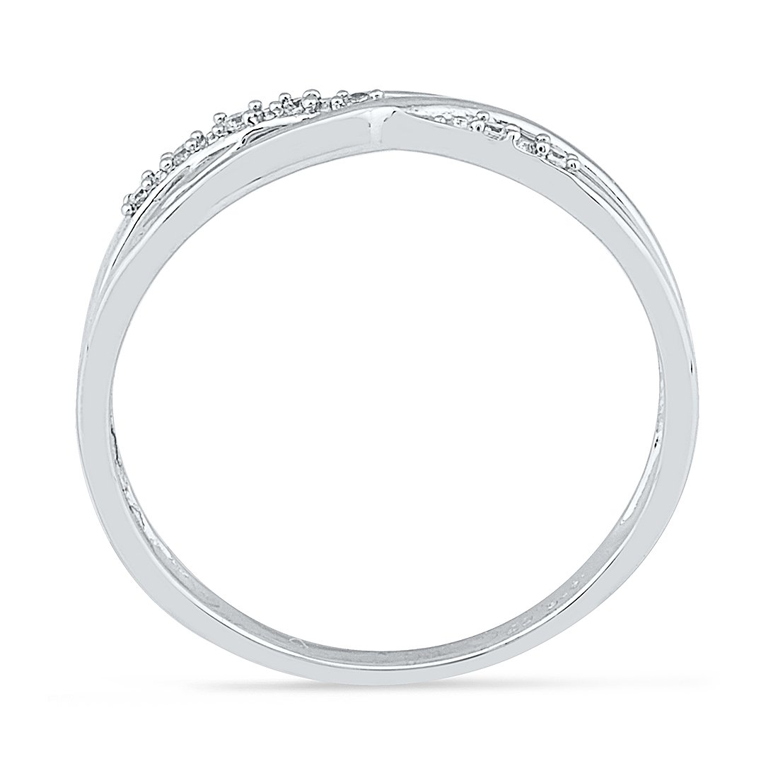 9ct White Gold Diamond Stackable Ring Rings Bevilles