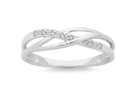 9ct White Gold Diamond Stackable Ring Rings Bevilles