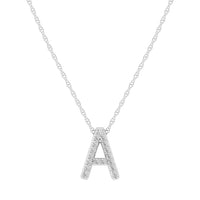 Diamond Initial Slider Necklace in Sterling Silver Necklaces Bevilles A