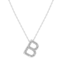 Diamond Initial Slider Necklace in Sterling Silver Necklaces Bevilles B