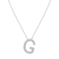 Diamond Initial Slider Necklace in Sterling Silver Necklaces Bevilles G