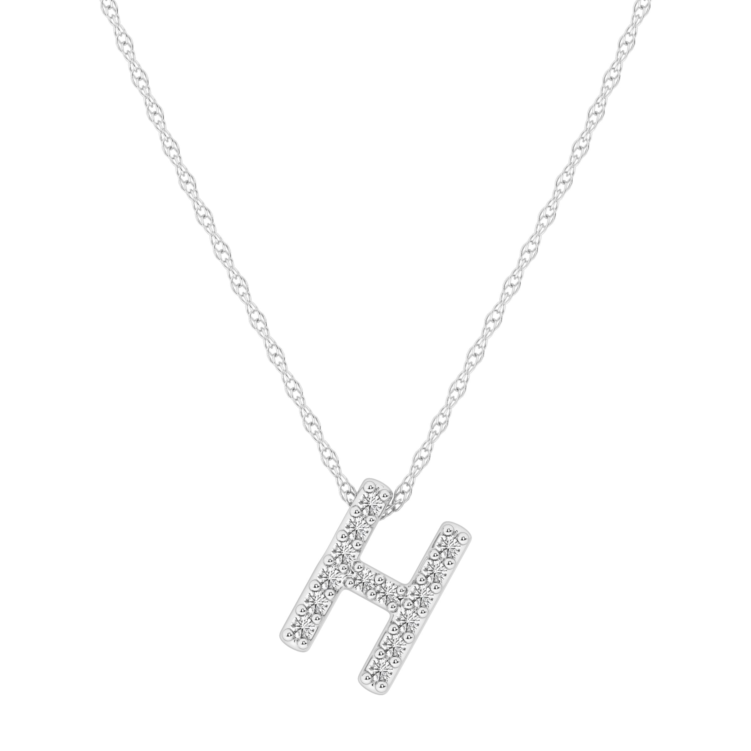 Diamond Initial Slider Necklace in Sterling Silver Necklaces Bevilles H