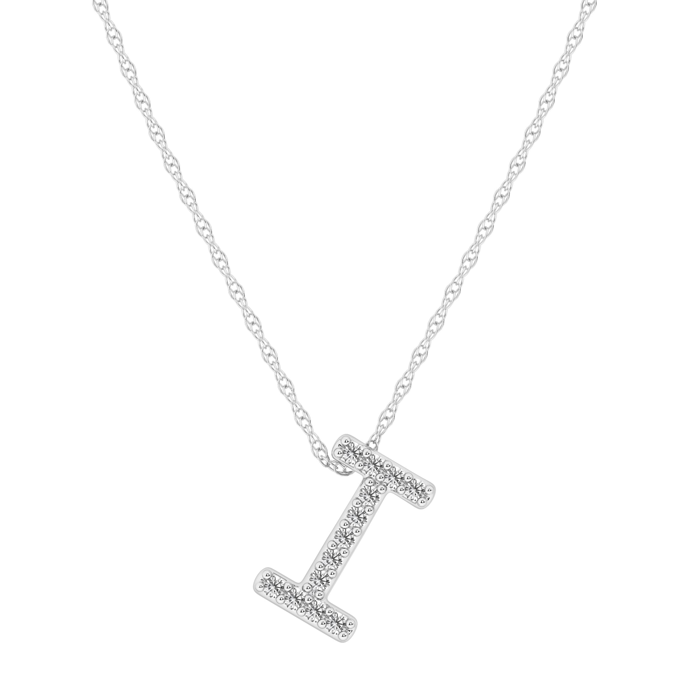 Diamond Initial Slider Necklace in Sterling Silver Necklaces Bevilles I