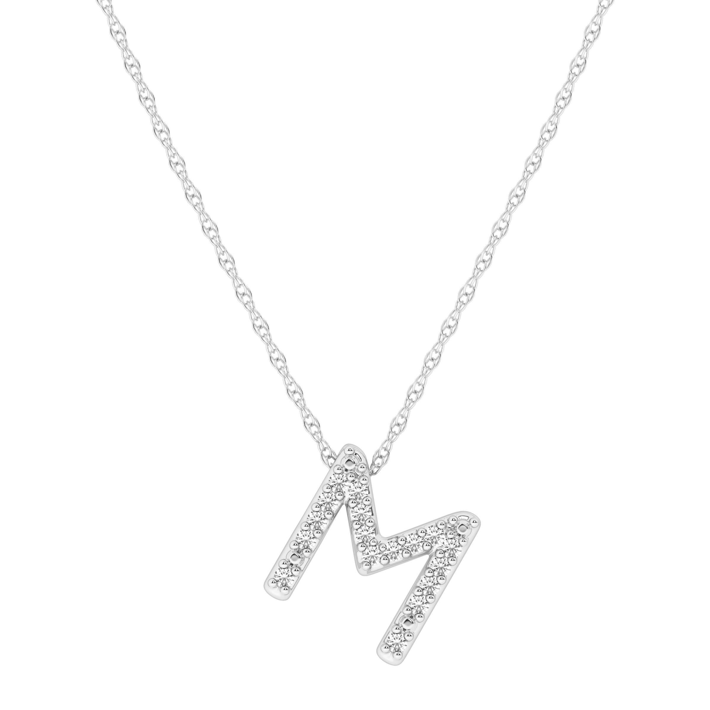 Diamond Initial Slider Necklace in Sterling Silver Necklaces Bevilles M