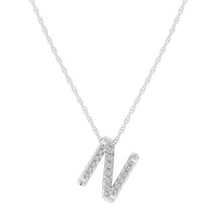 Diamond Initial Slider Necklace in Sterling Silver Necklaces Bevilles N