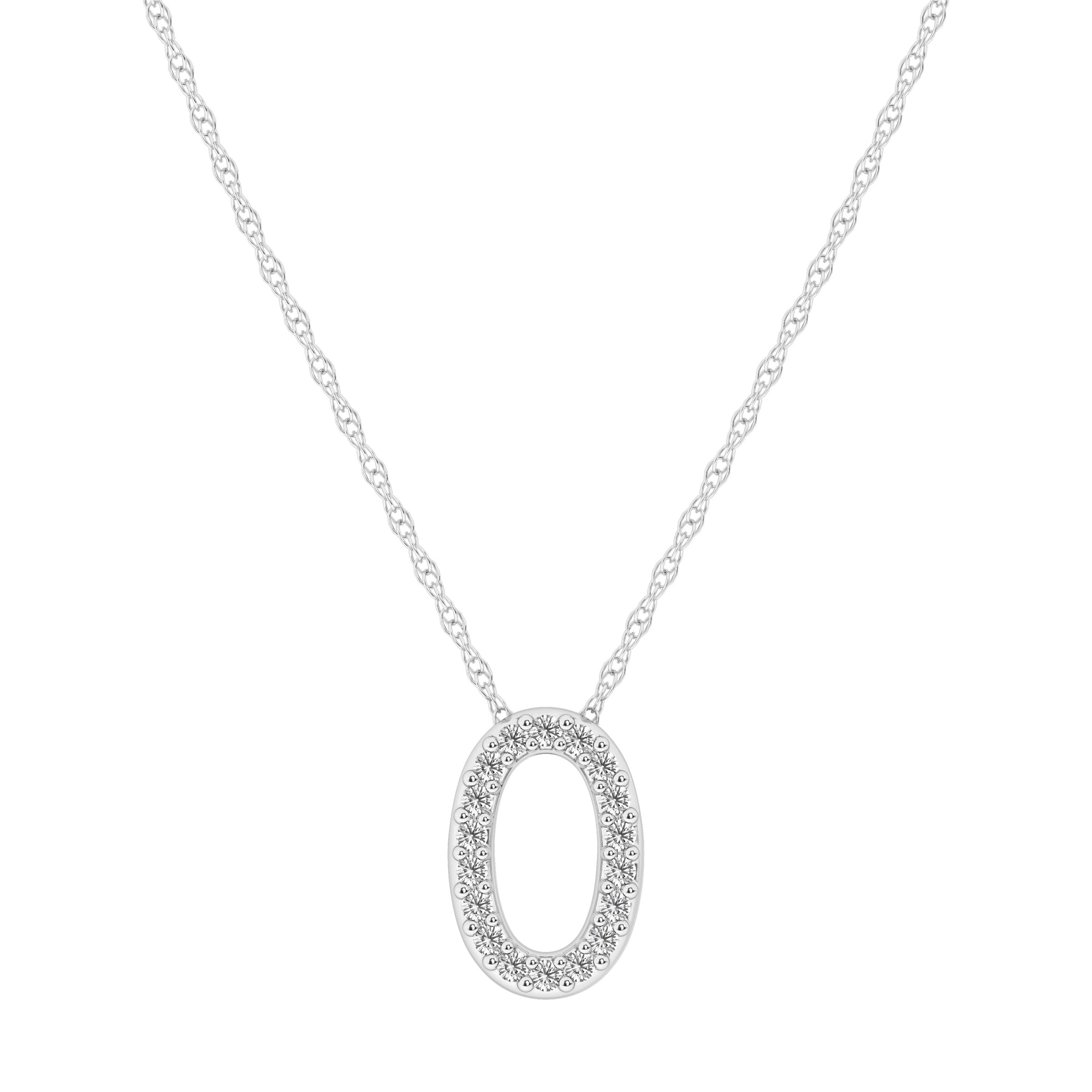 Diamond Initial Slider Necklace in Sterling Silver Necklaces Bevilles O