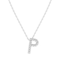 Diamond Initial Slider Necklace in Sterling Silver Necklaces Bevilles P