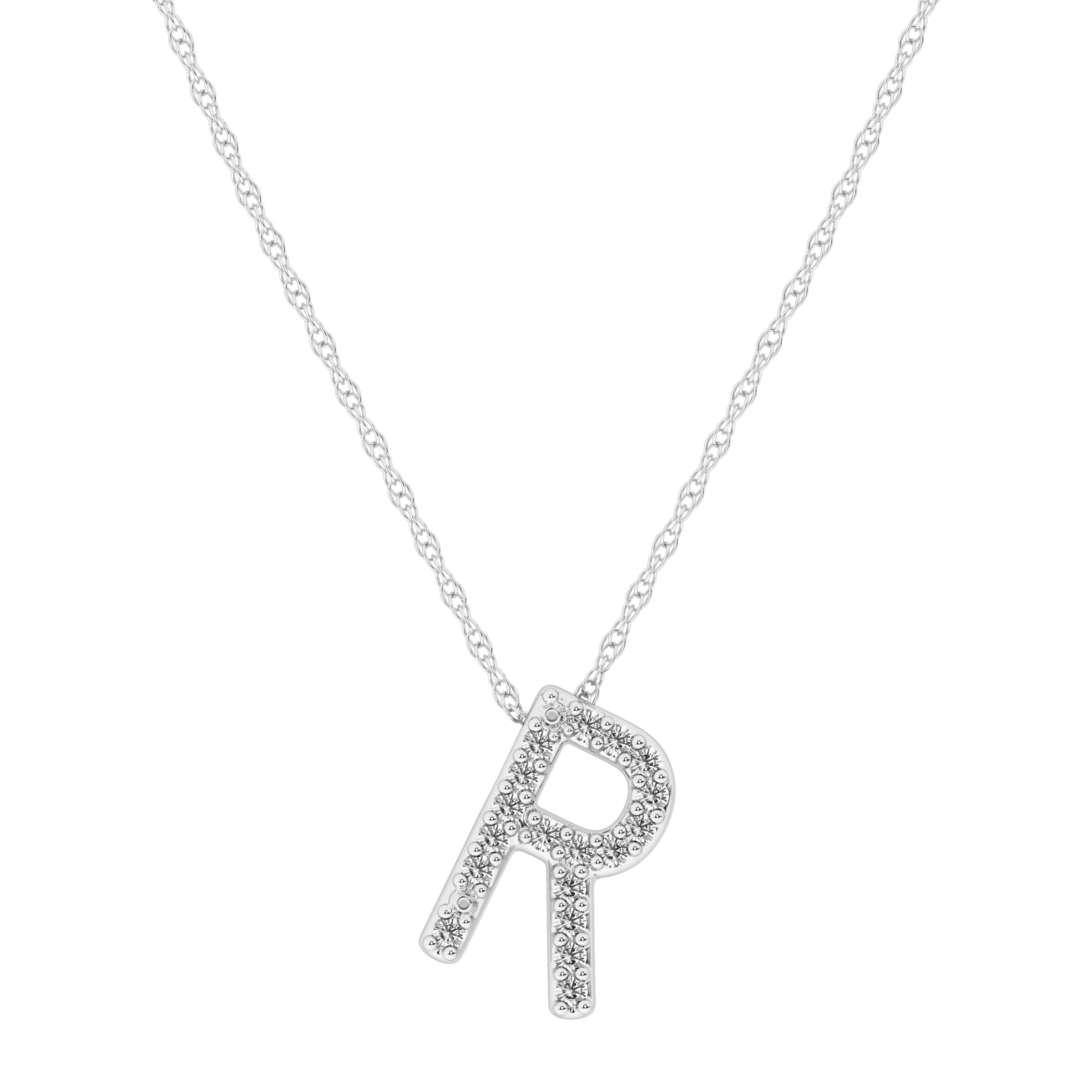 Diamond Initial Slider Necklace in Sterling Silver Necklaces Bevilles R