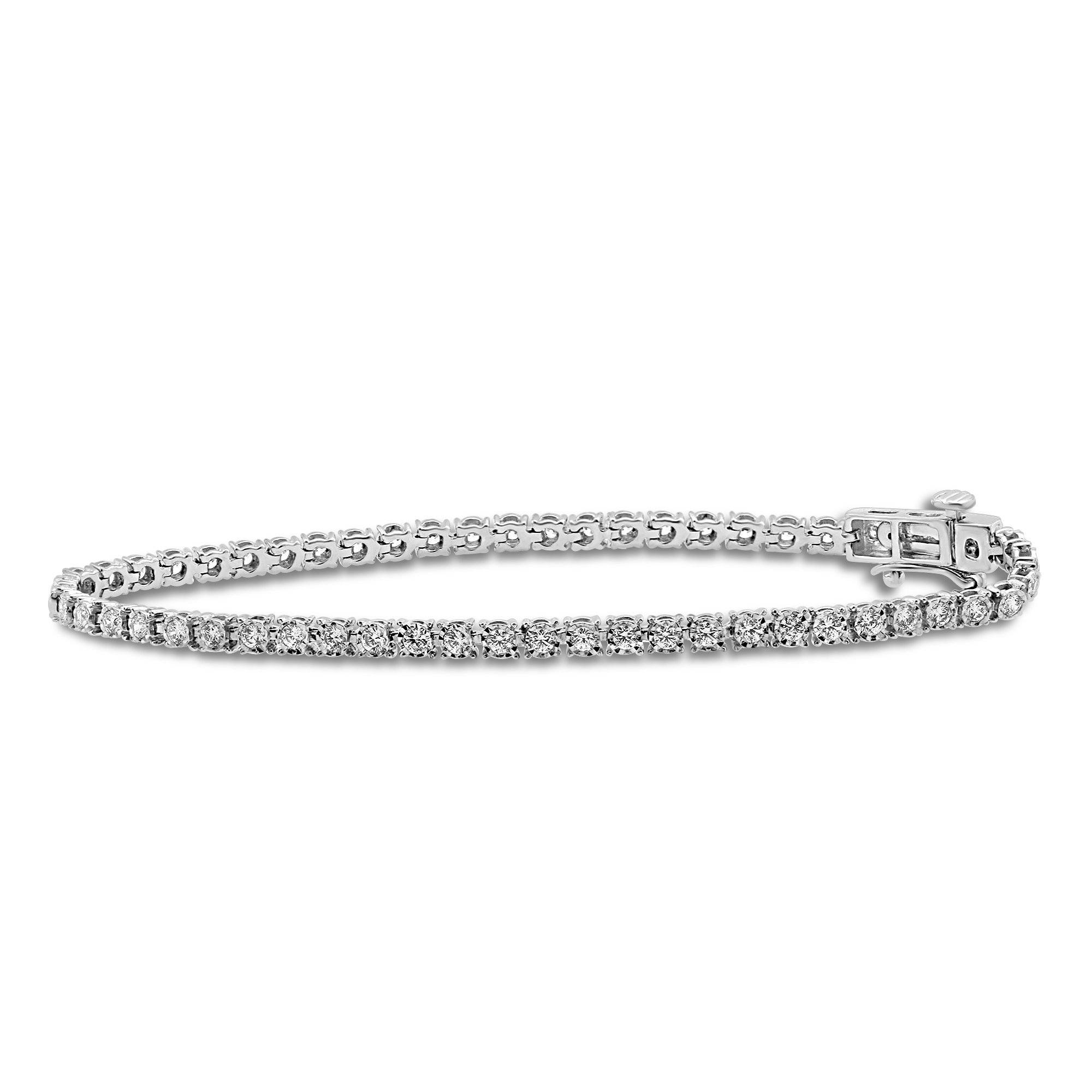 Tennis Bracelet with 1.50ct of Diamonds in 9ct White Gold Bracelets Bevilles
