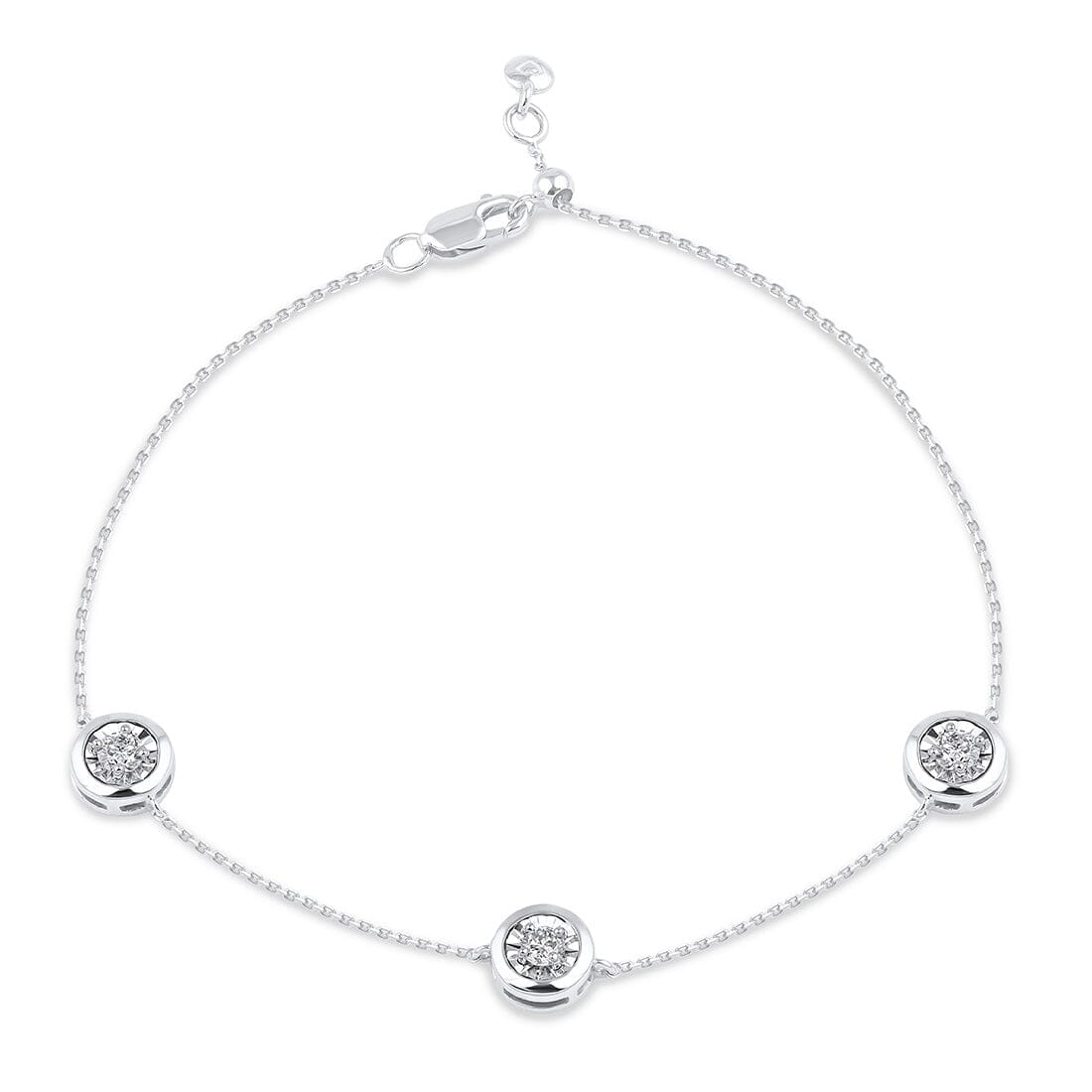 3 Station Bracelet with 1/3ct of Diamonds in Sterling Silver Bracelets Bevilles