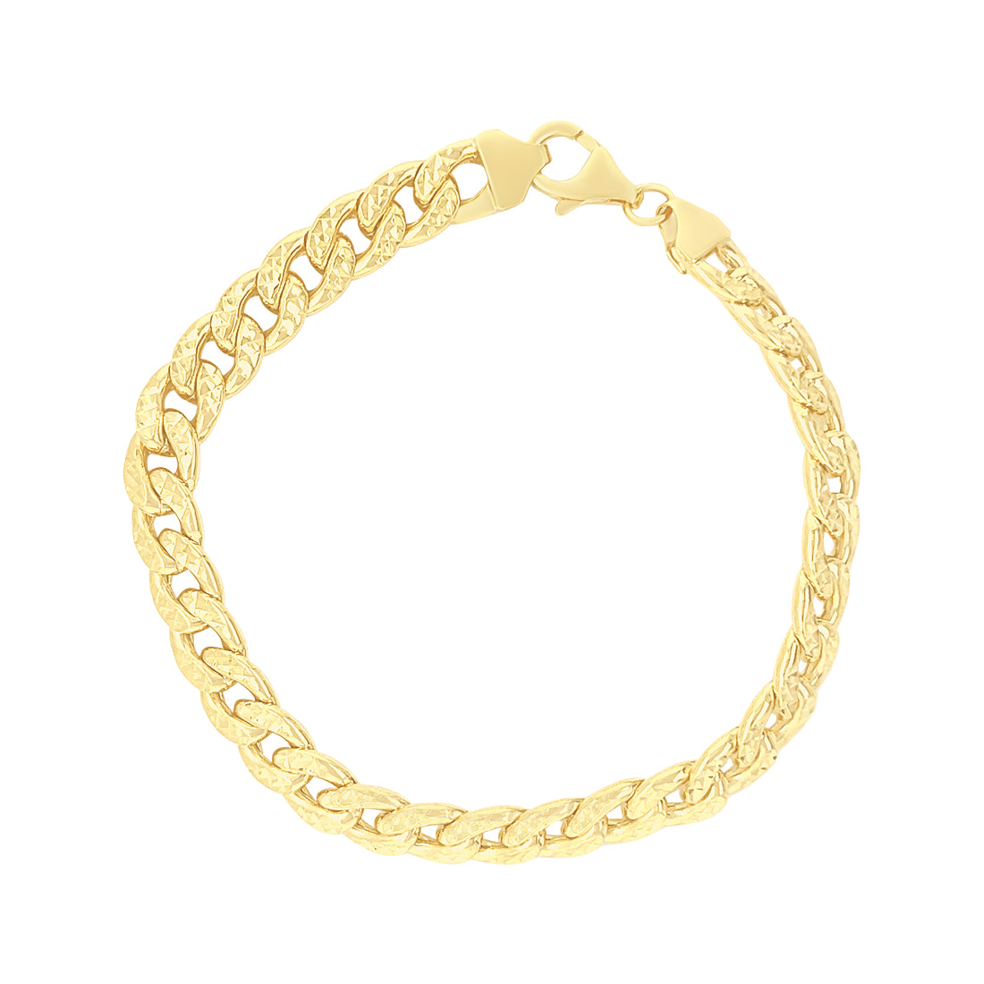 9ct Yellow Gold Silver Infused Curb Bracelet 20cm Bracelets Bevilles