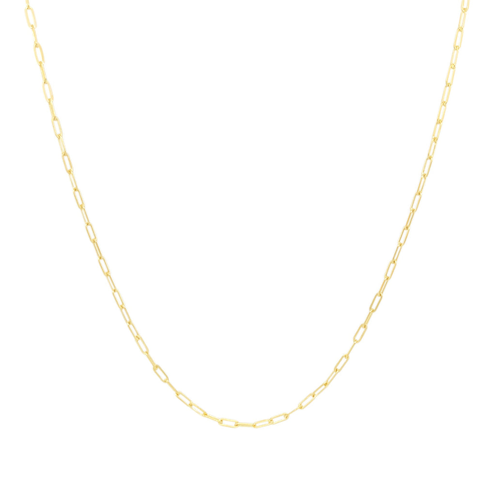 Oval Belcher Necklace in 9ct Yellow Gold Silver Infused 55cm