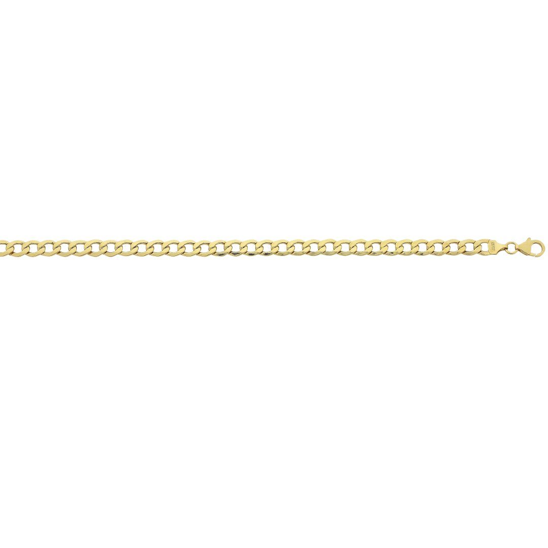 9ct Yellow Gold Silver Infused Open Curb Necklace 55cm Necklaces Bevilles