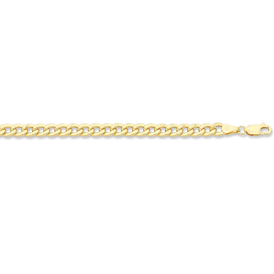 9ct Yellow Gold Silver Infused Curb Bracelet 19cm Bracelets Bevilles