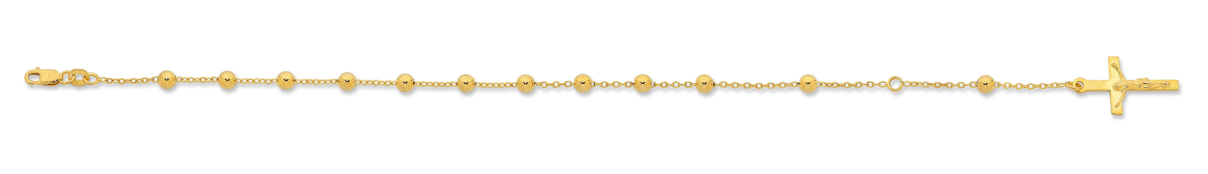 9ct Yellow Gold Silver Infused Rosary Bracelet Bracelets Bevilles