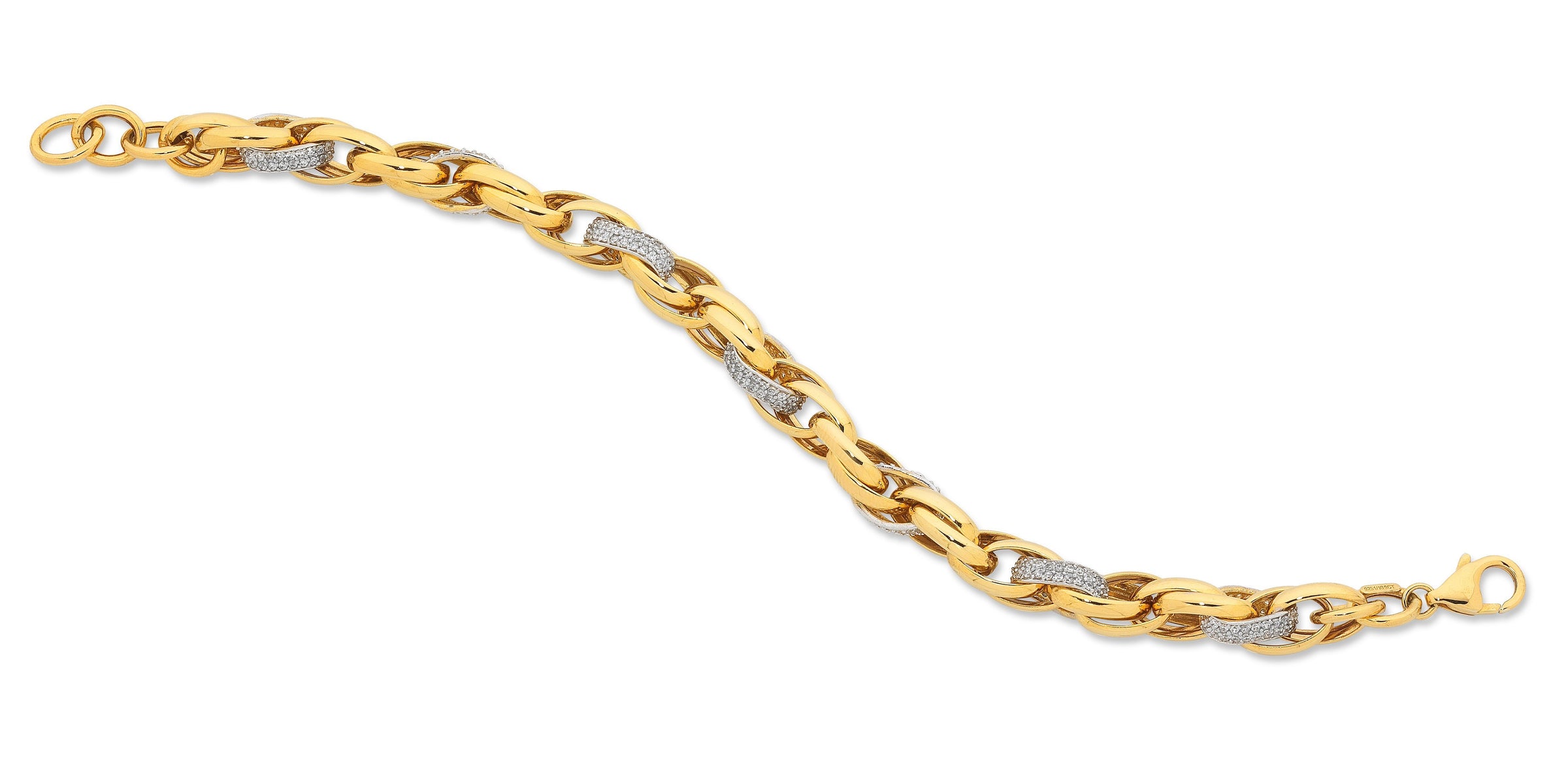 9ct Yellow Gold Silver Infused Bracelet Bracelets Bevilles