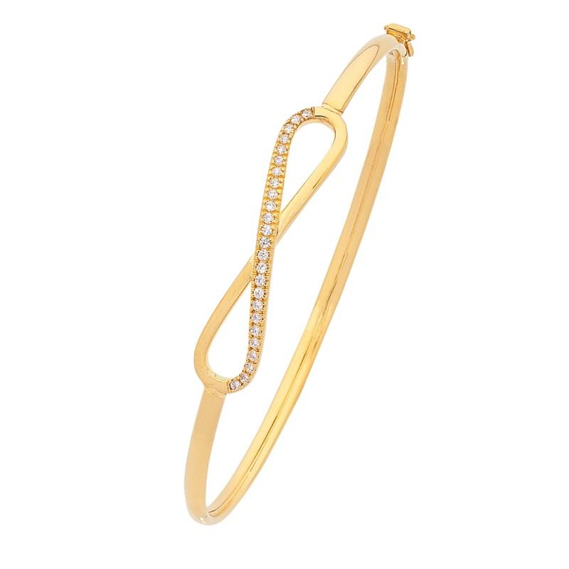 9ct Yellow Gold Infinity Bangle Bangles Bevilles