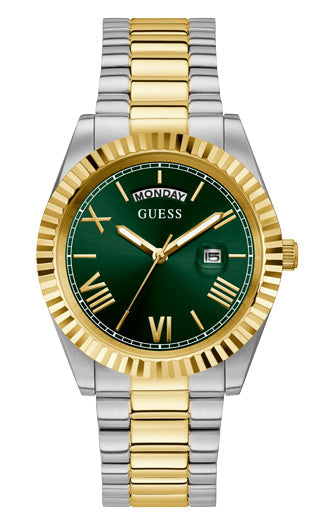 Guess Connoisseur Two Tone and Green Men's Watch GW0265G8 Watches Guess