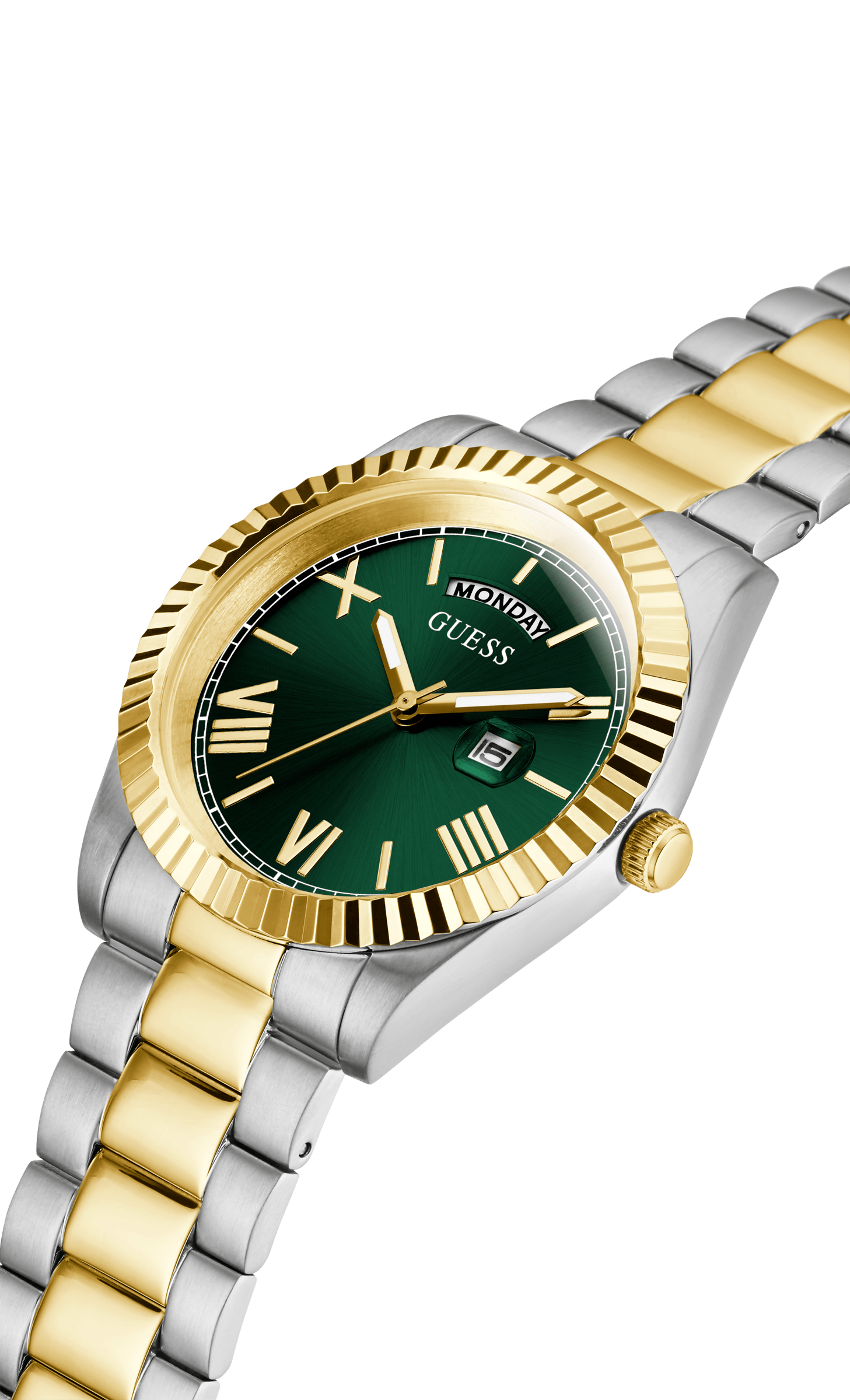 Guess Connoisseur Two Tone and Green Men's Watch GW0265G8 Watches Guess