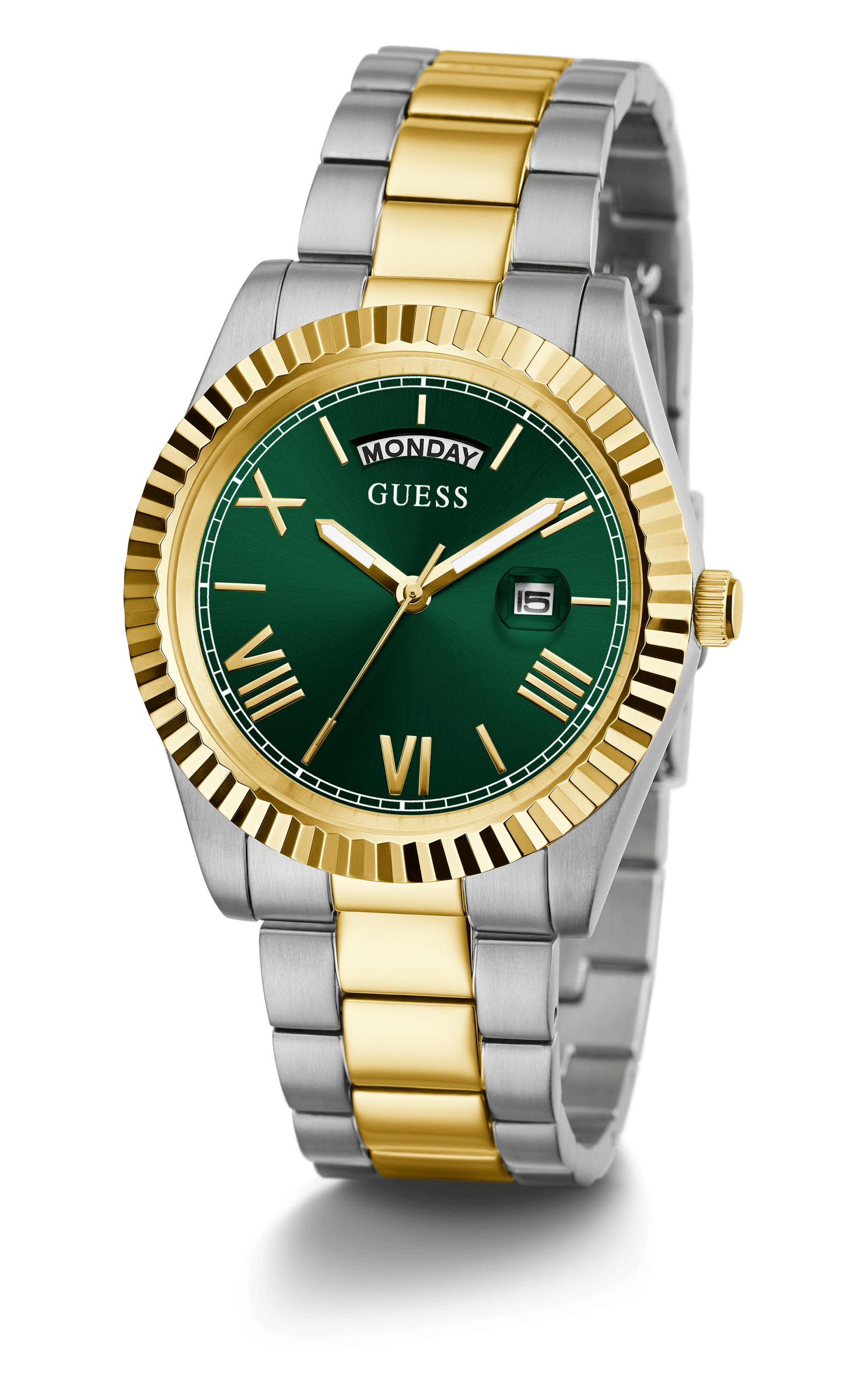 Guess Connoisseur Two Tone and Green Men's Watch GW0265G8 Watches Guess