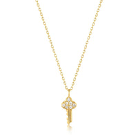 Ania Haie 14kt Gold Natural Diamond Key Necklace Necklaces Ania Haie